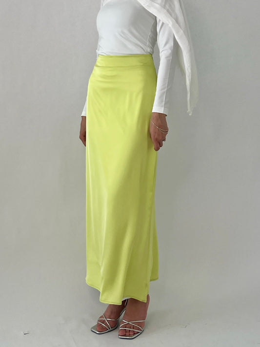 Basic Satin Kiwi Skirt