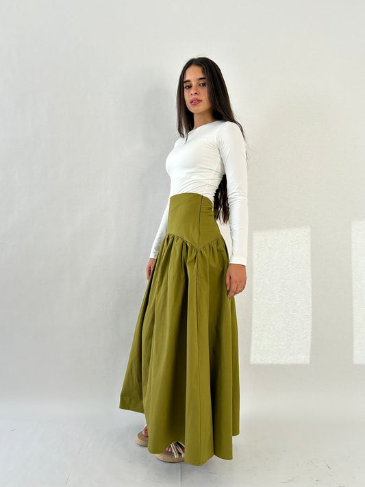 Tropical Olive Skirt