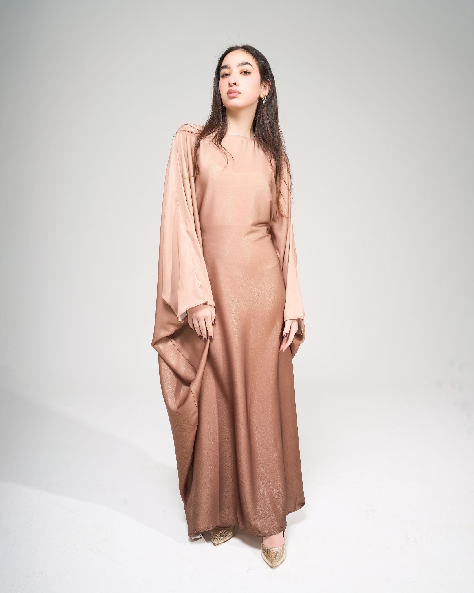 Butterfly Beige Ombre Abaya