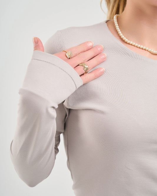 Grey Basic Cotton Top