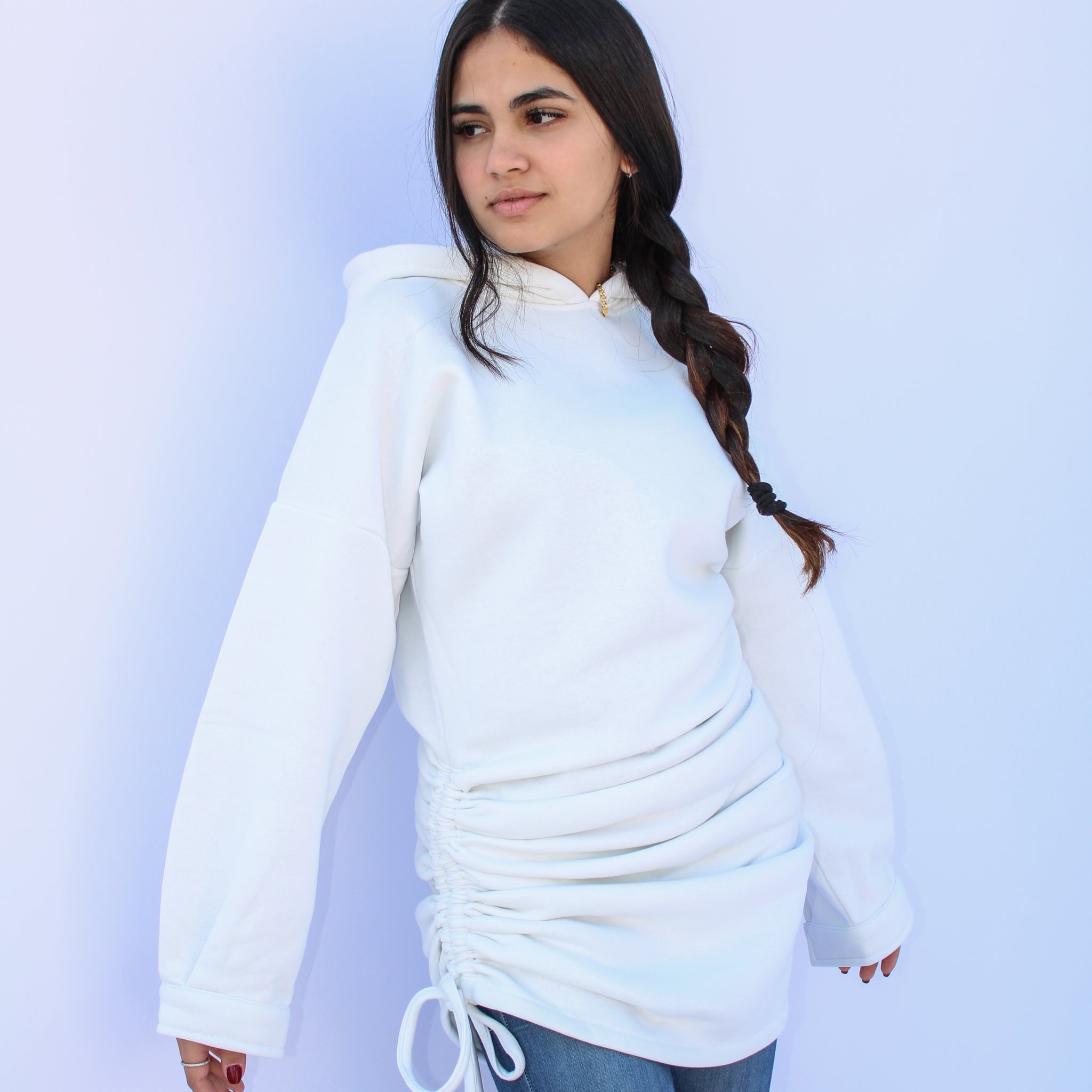 White Dream Drapes Hoodie