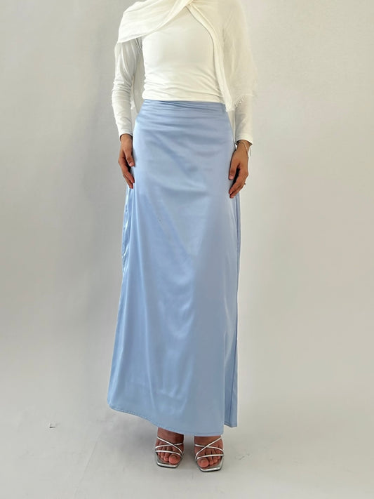 Basic Satin Baby Blue Skirt