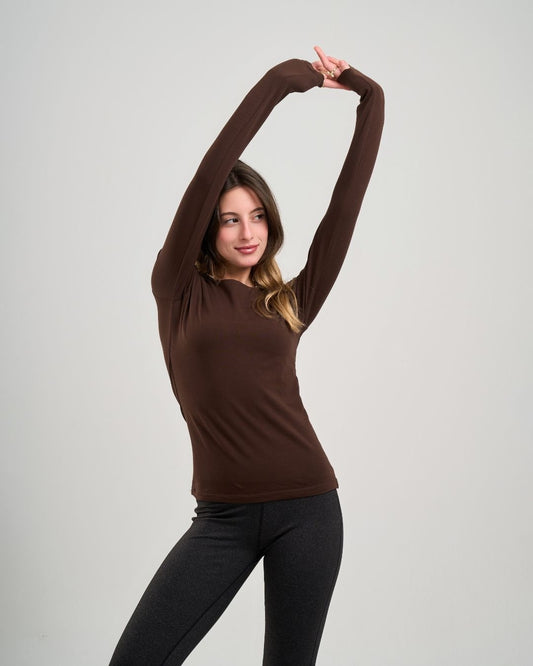 Brown Basic Cotton Top