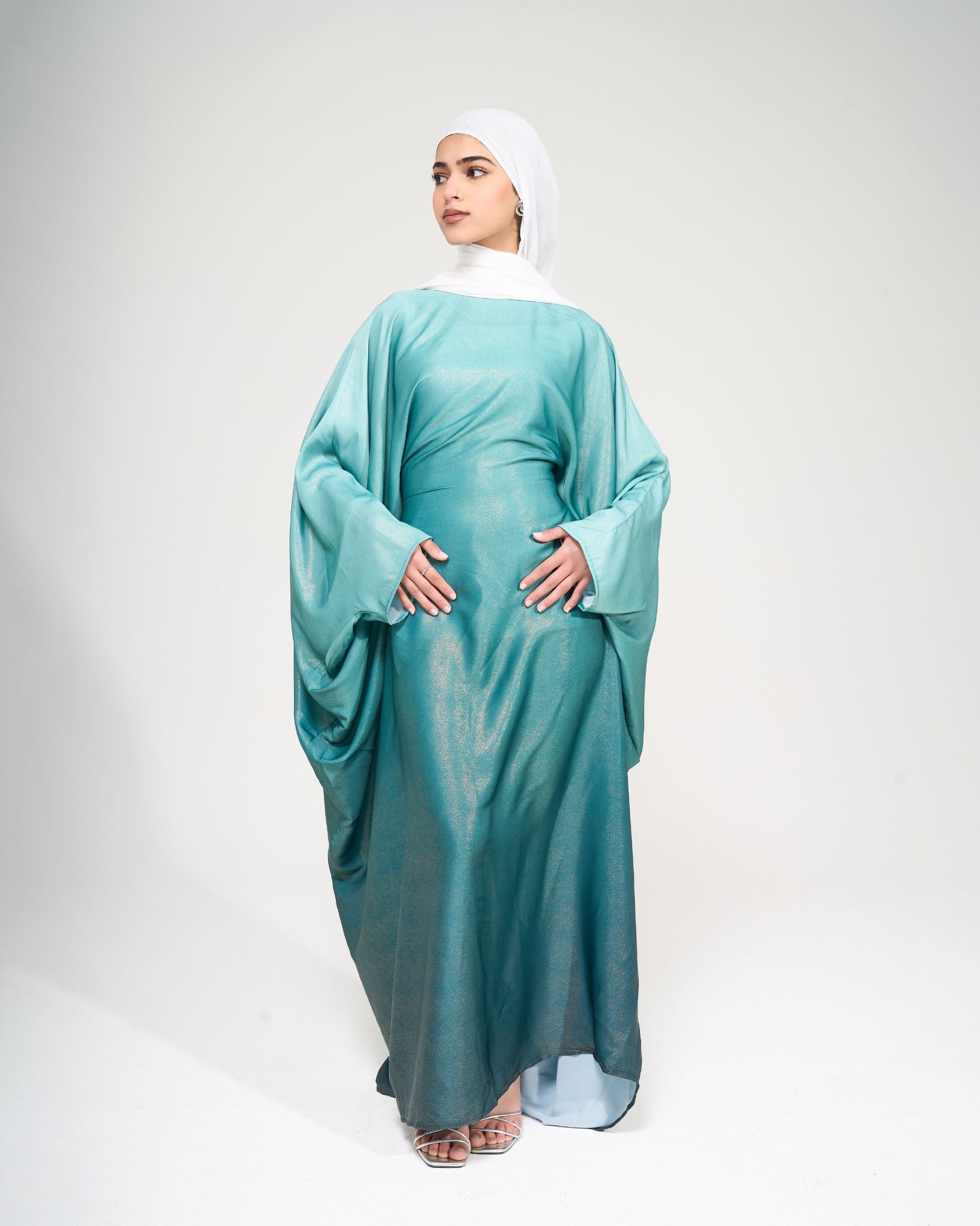 Butterfly Turquoise Ombre Abaya