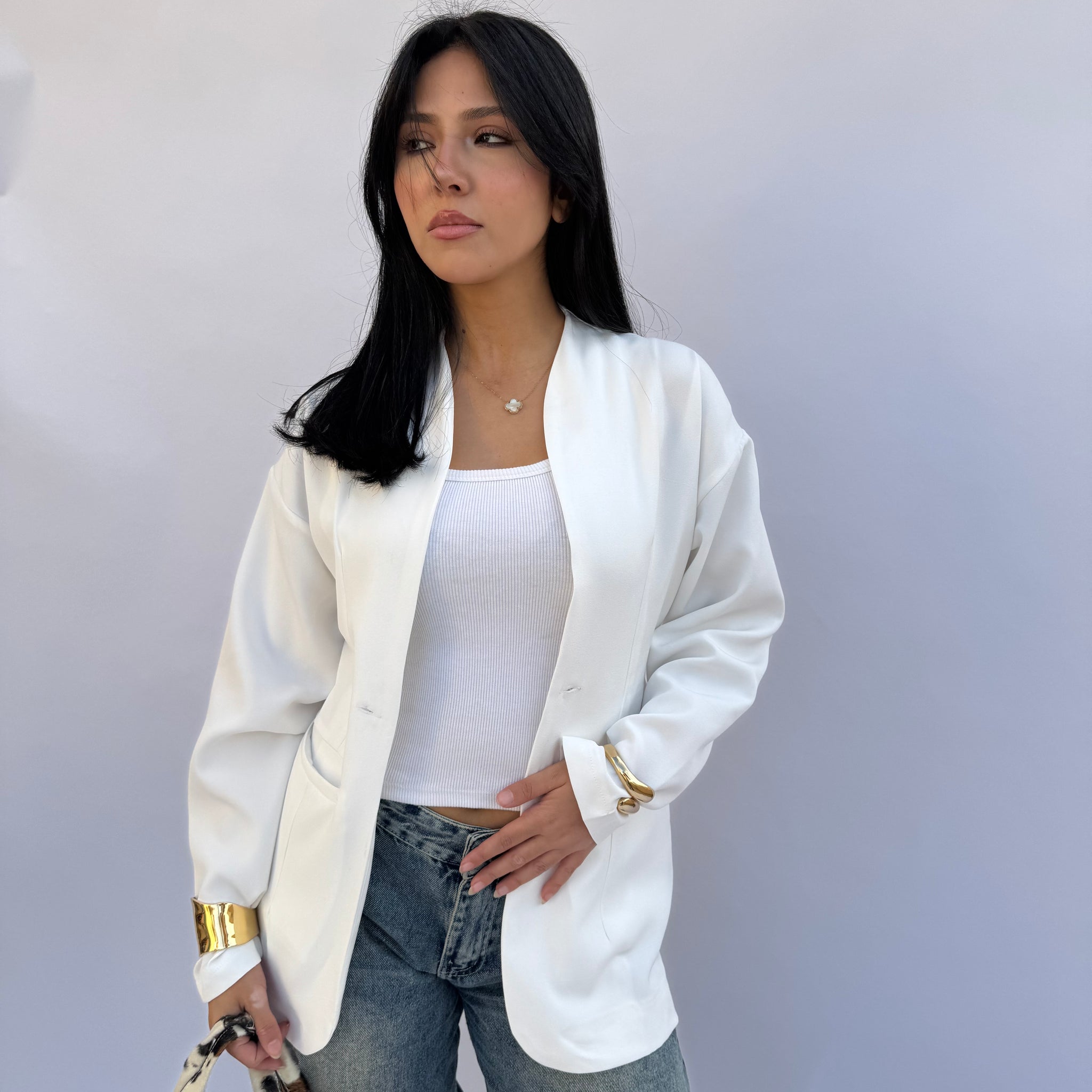 Boss Lady Blazer in White