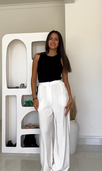 Bali White Linen Pants