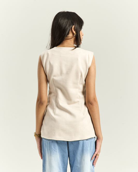 Suede Beige Vest