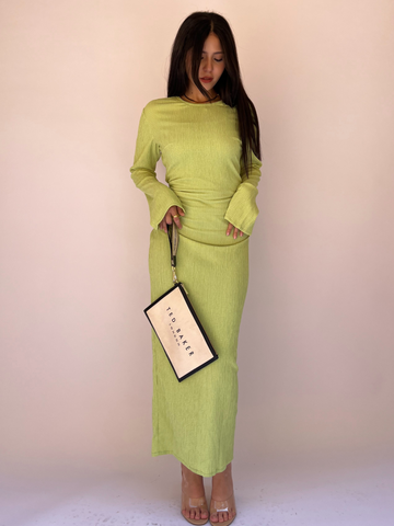 Sunset Breeze Lime Green Dress