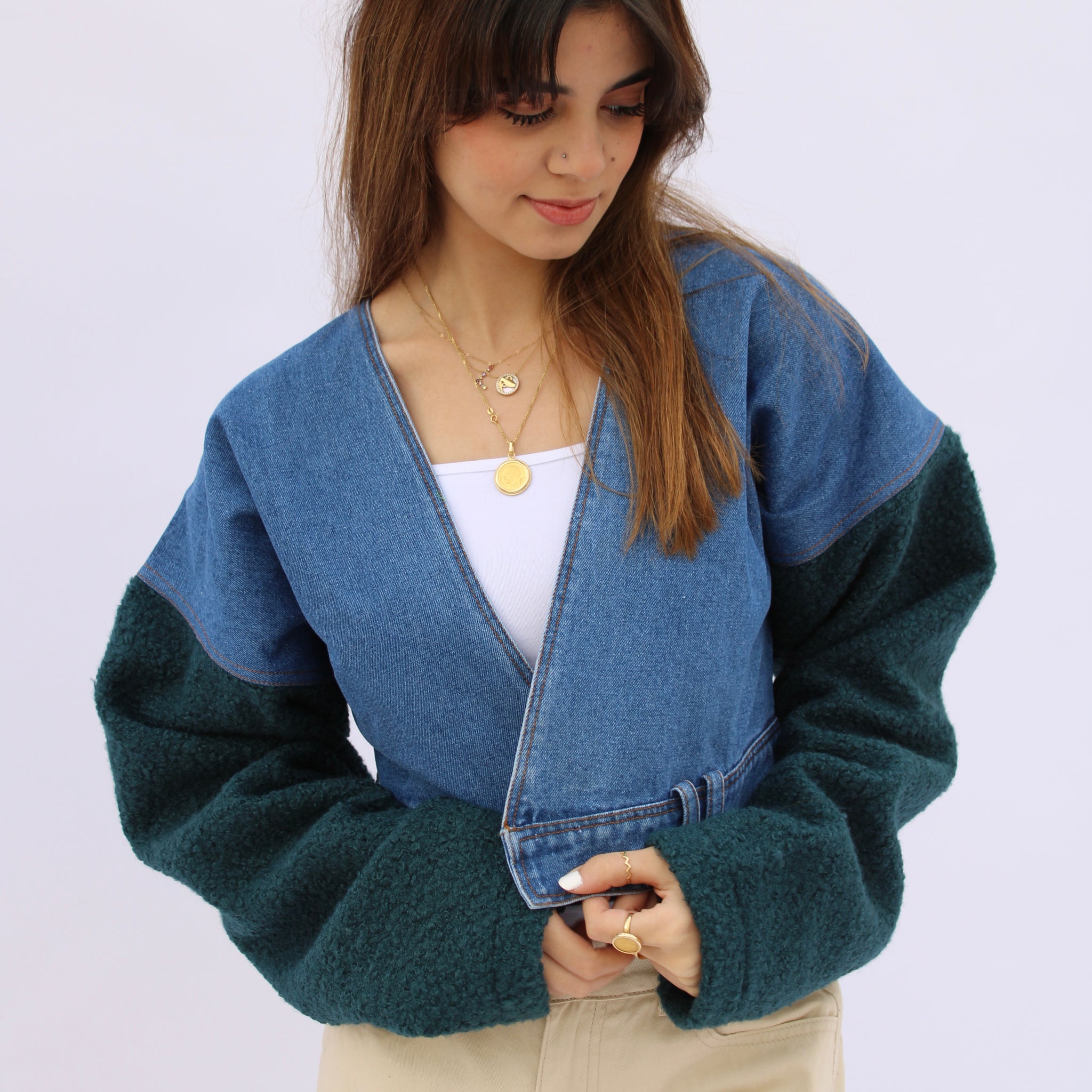 Teal Polar Denim Jacket