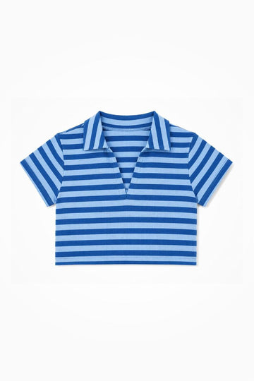 Half Sleeve Strip Top