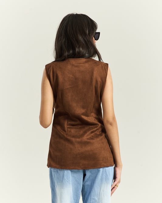 Suede Brown Vest