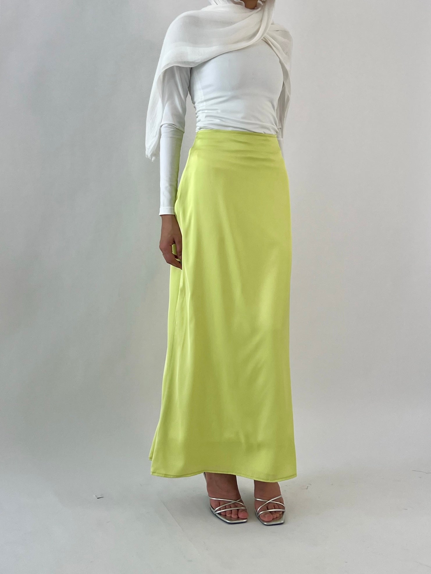 Basic Satin Kiwi Skirt