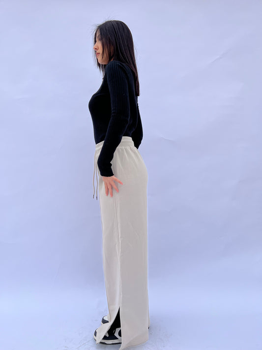 Beige Casual Flow Pants