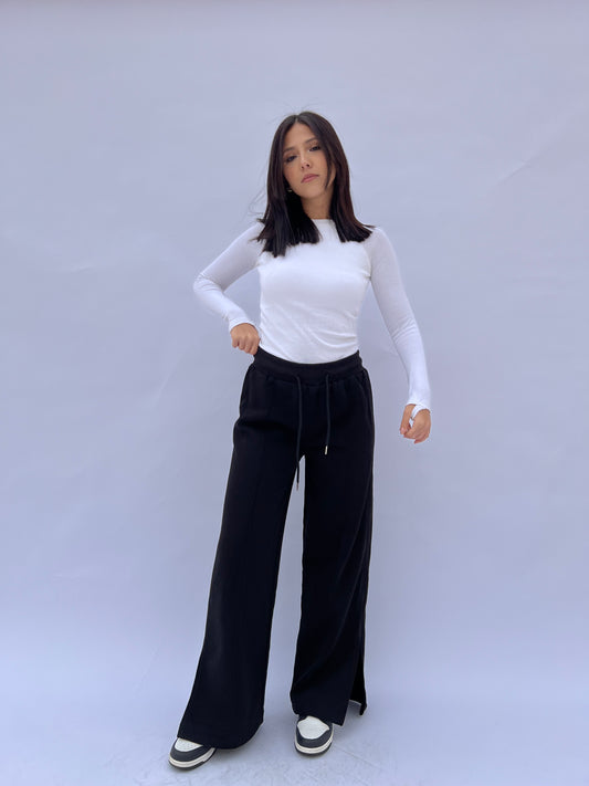 Black Casual Flow Pants