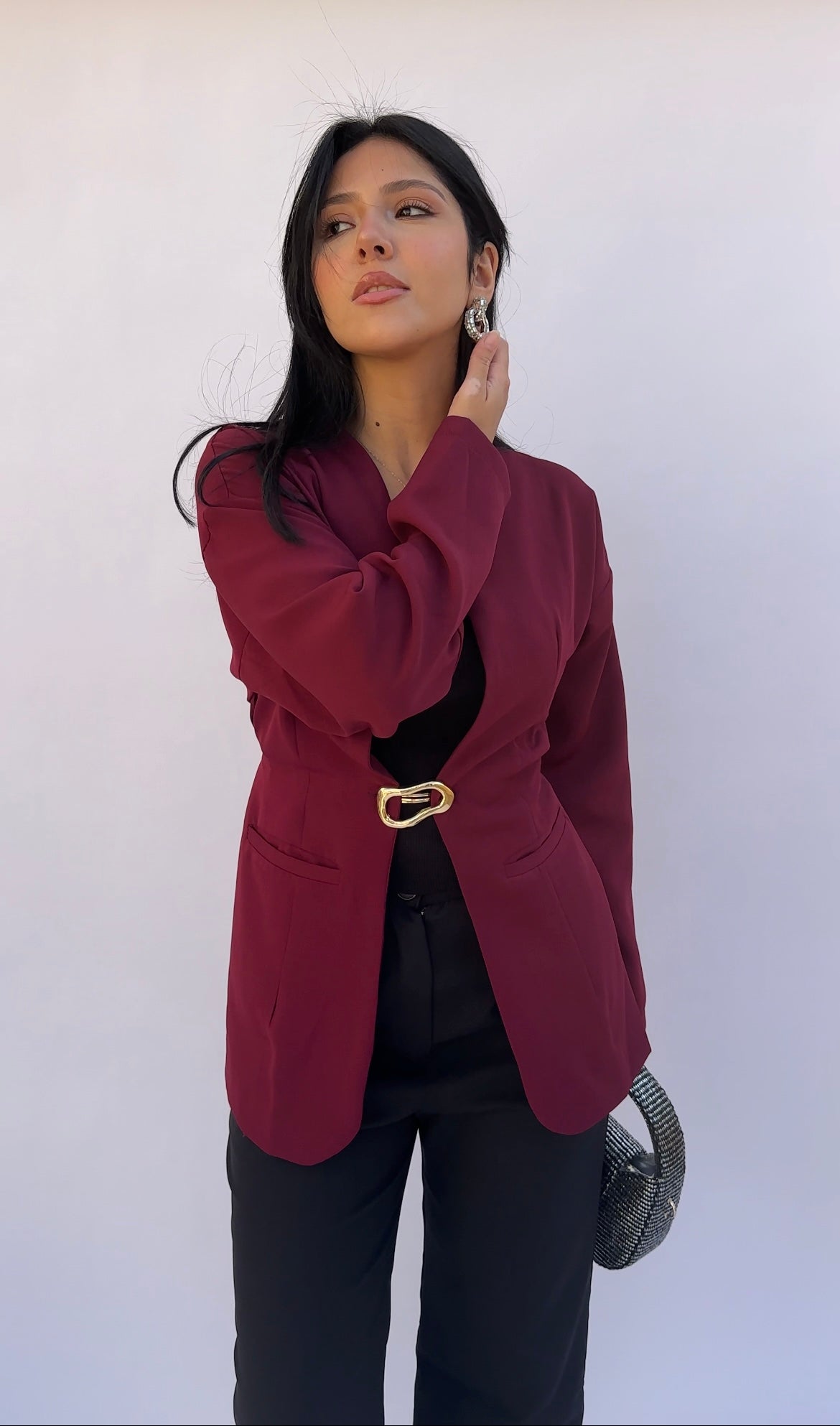Boss Lady Blazer in Burgundy
