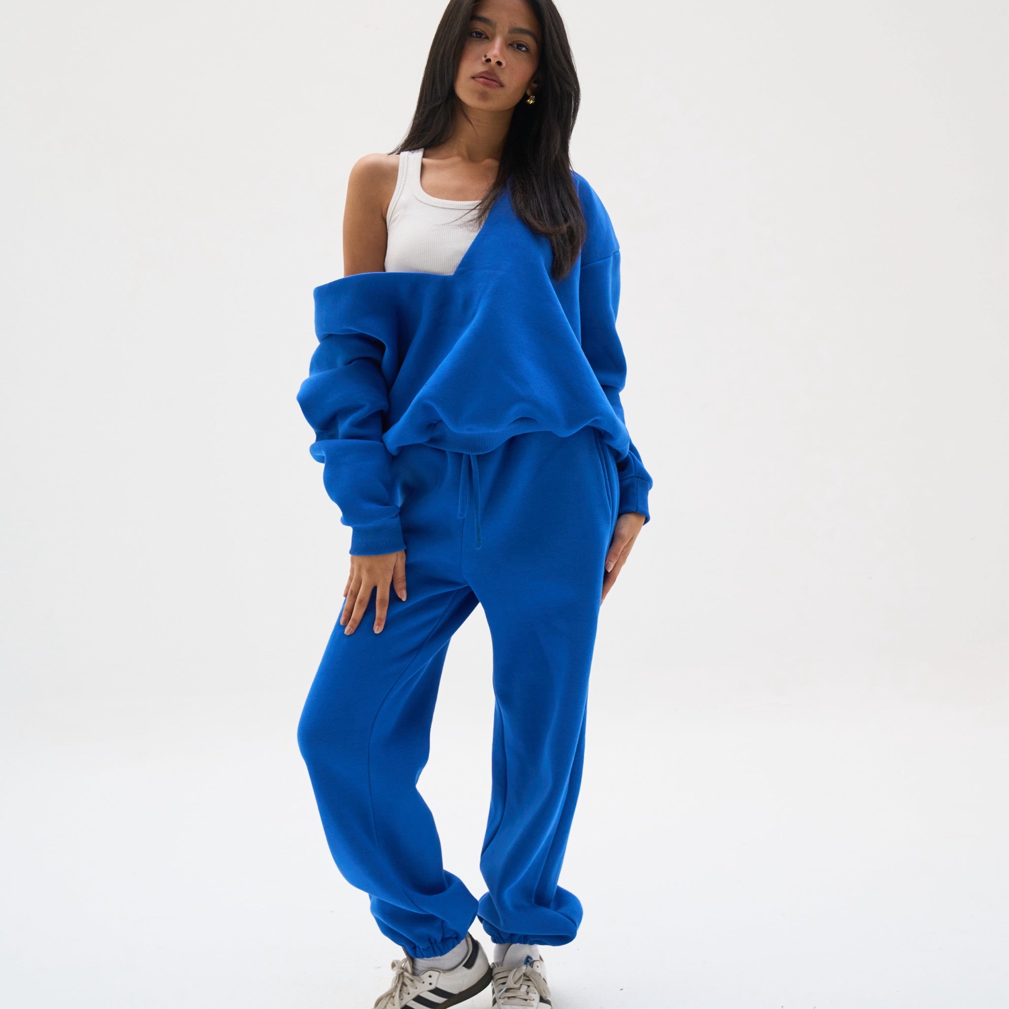 Off-Shoulder Pepsi Blue Vibes Set