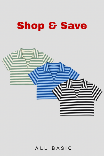 Half Sleeve Strip Top Bundle