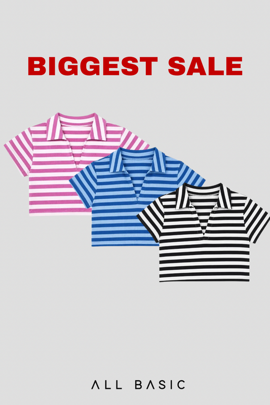 Half Sleeve Strip Top Bundle