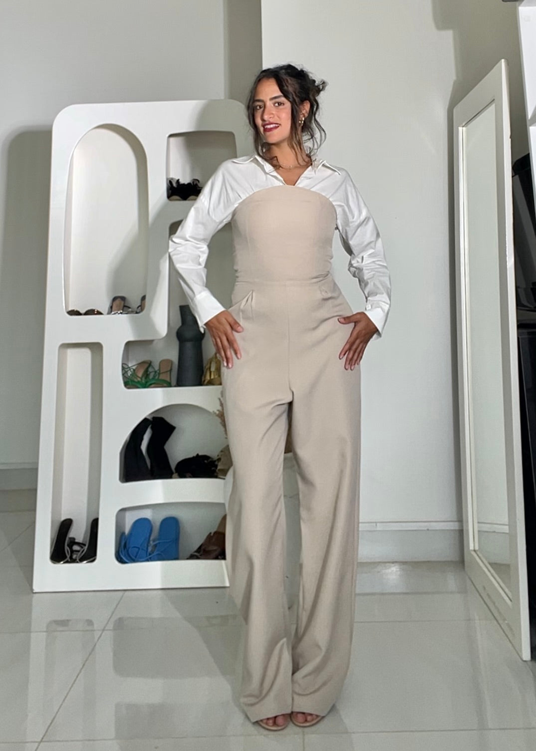 Femme Beige Jumpsuit