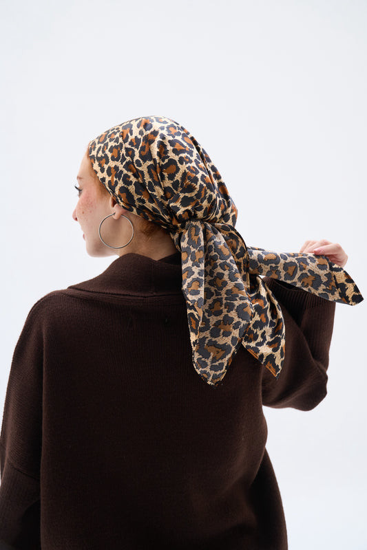 Leopard Satin Scarf (Pre-Order)