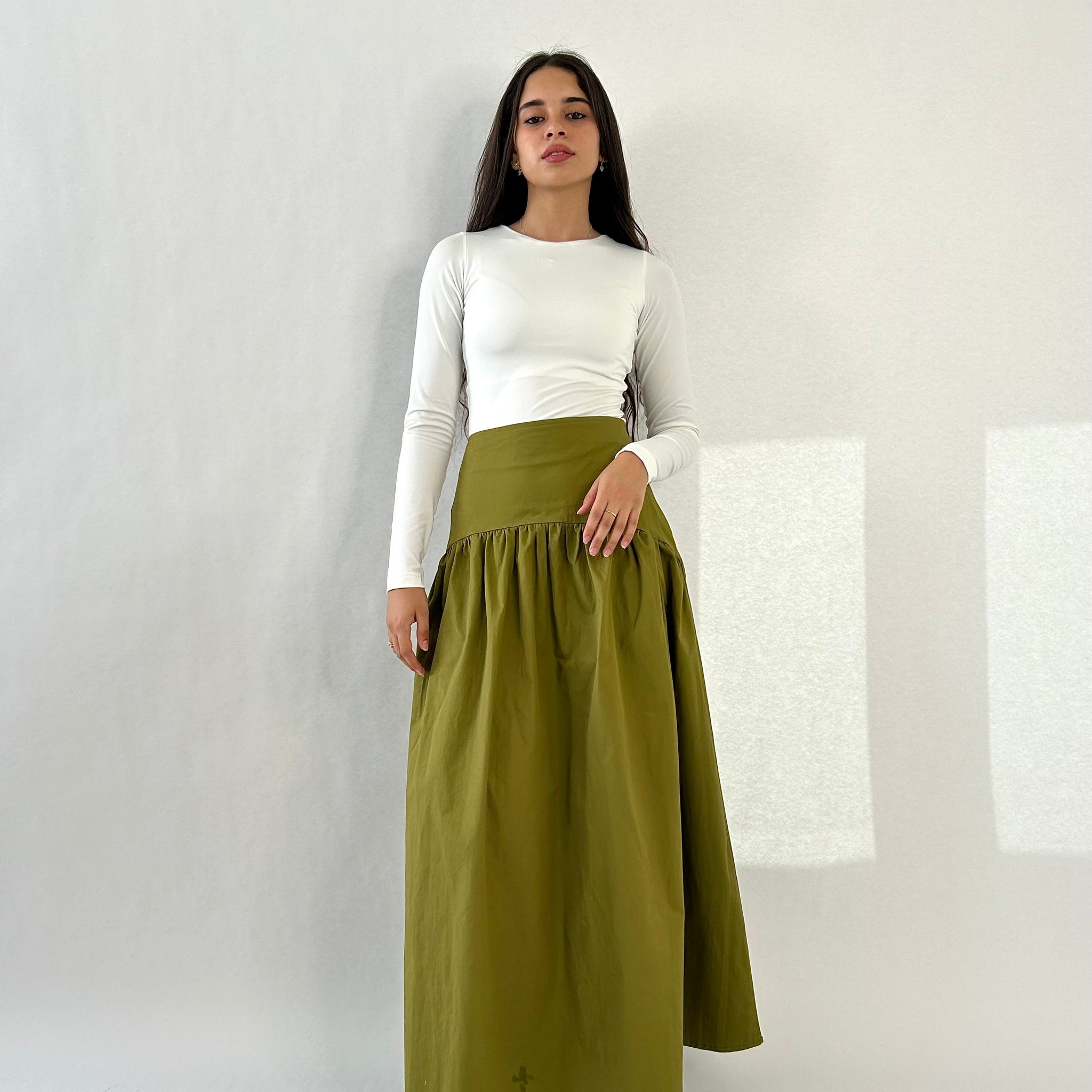 Tropical Olive Skirt