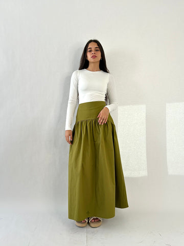 Tropical Olive Skirt