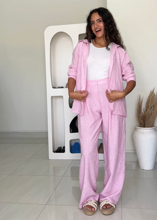 Horizon Pink Linen Set