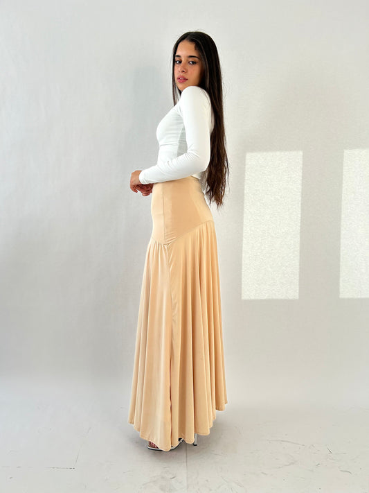 Mystique Low Waist Beige Skirt