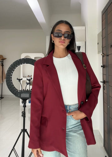 Burgundy Blazer (Pre-Order)