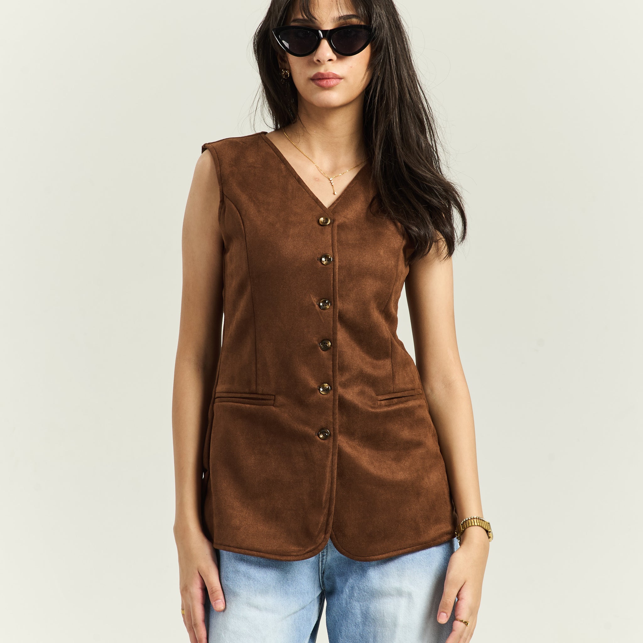 Suede Brown Vest