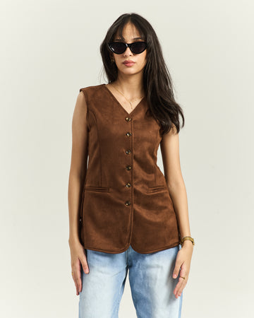 Suede Brown Vest