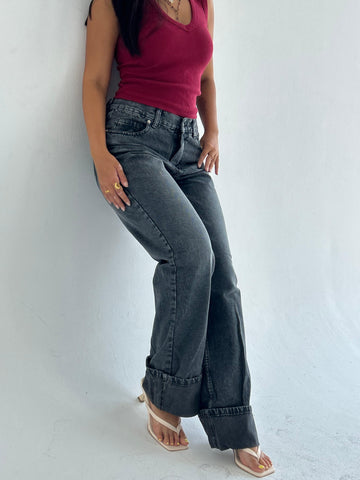 Grey Flip Jeans